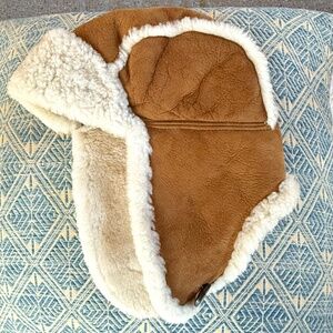 UGG Sheepskin Trapper Hat with Ear Flaps and Shearling Lining